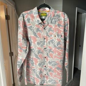 Marsh Wear Light red and Gray Camouflage Button-Up Shirt